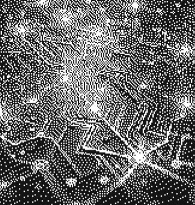 image of a network, flashing