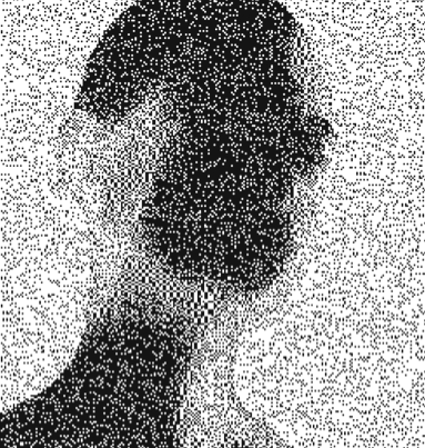 image of a non-gendered person head, flashing